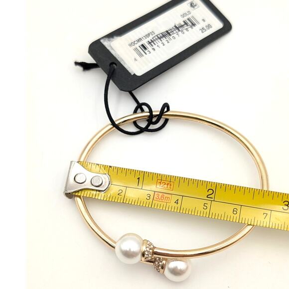 Nordstrom Women's Beautiful Flexible Coil Cuff Bracelet Gold/White - Picture 6 of 6